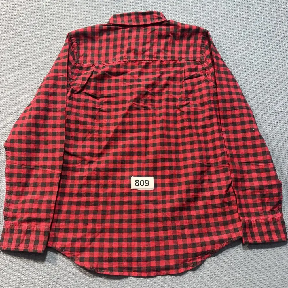The Children's Place Dad Matching Short Sleeve Plaid‎ Shirt Boy's Sz L Brand New